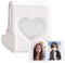 Jiayaus Mini Fotoalbum Kann 32 Blätter Speichern, Weißes Herz Kpop Photocard Binder mit Herz Anhänger, Fotoalbum Geeignet für Die Aufbewahrung von Idolen, Karten, Aufkleber