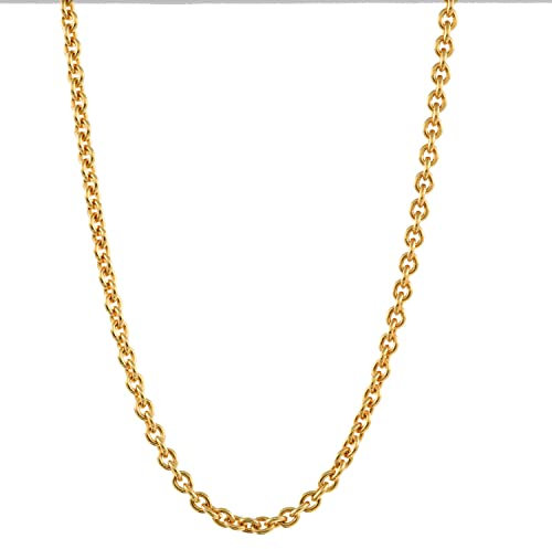 hoplo holzenplotz Ankerkette rund Halskette 750-18 Karat Gold Auswahl, Länge:42 cm, Kette_Breite:1.1 mm