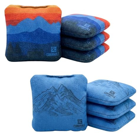 SC Cornhole Games Professionelle doppelseitige Cornhole Bags, 473 ml, 15,2 x 15,2 cm mit Premium-Harzfüllung, offizielle Turnierschiebe/Stick Pro Sitzsäcke – Verordnung/genehmigt