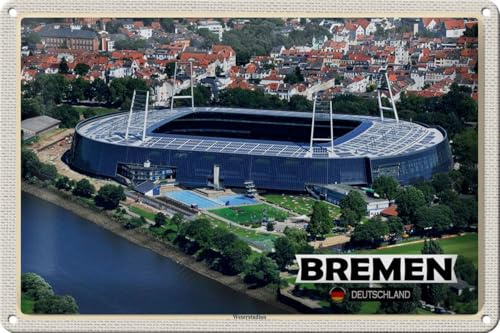 Ontrada Blechschild 20x30cm gewölbt Bremen Weserstadion Deko Geschenk Schild