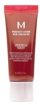 MISSHA M Perfect Cover BB Cream EX SPF42 PA+++ 20 ml, Farbton Nr. 27, perfekte Abdeckung, Sonnenschutz LSF 42 PA+++ strahlende und gleichmäßige Haut, 1 g