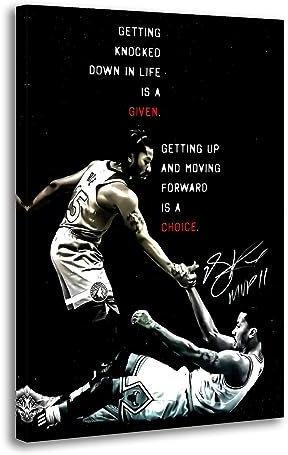 NOEMOHA Derrick Rose Poster mit inspirierenden Zitaten, dekoratives Gemälde, Leinwand-Wandposter und Kunstdruck, modernes Familienschlafzimmer-Dekor-Poster, 40 x 60 cm