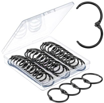 Mr. Pen Loose Leaf Binder Rings, 40-Pack, Black, 1-Inch Metal