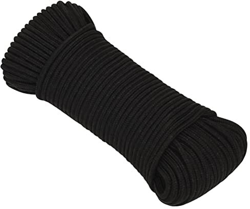 BaraSh Corde de Travail Noir 4 mm 25 m Polyester,Corde en Nylon De,Parachute Cord