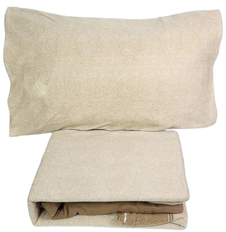 dolcecasabiancheria Completo Lenzuola letto singolo 1 piazza invernale in Pile Kuvee quadretti pois (Pois Beige)