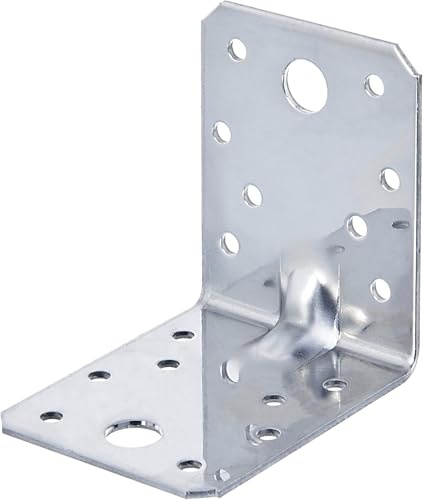 Alberts 335212 Schwerlast-Winkelverbinder mit Sicke | Edelstahl | 70 x 70 x 55 mm (Packung mit 5)