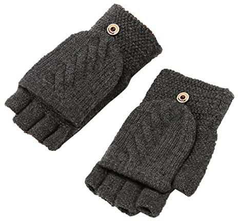Mashaouyo Guanti Senza Dita Unisex, Guanti Invernali Caldi Guanti Con Patta Guanti Caldi Antivento Con Patta Per Uomini Donne Regali Di Compleanno Di Natale, b, Taglia Unica