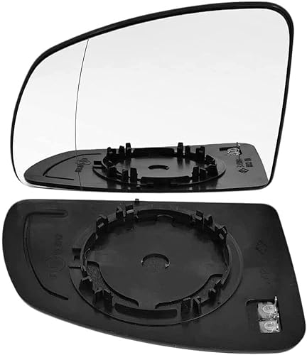 Cristal Del Espejo Retrovisor para Opel Meriva A 2003-2008 2009 2010, Calefactable Exterior Espejos Cristal para Retrovisor con Placa Trasera, Accesorios De Coche,Left