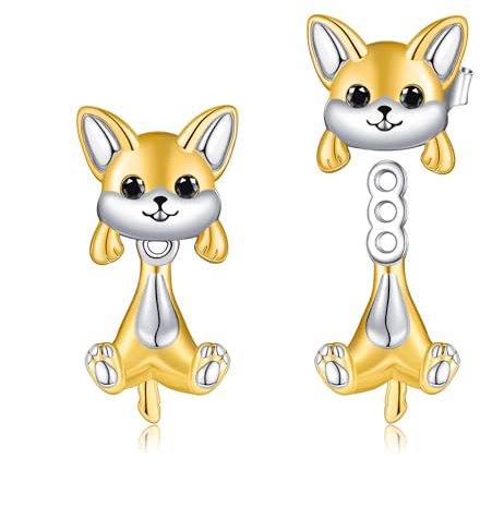 POPLYKE Chihuahua Ohrstecker für Damen 925 Sterling Silber Chihuahua Ohrringe für Mädchen Hund Schmuck Geschenke für sie