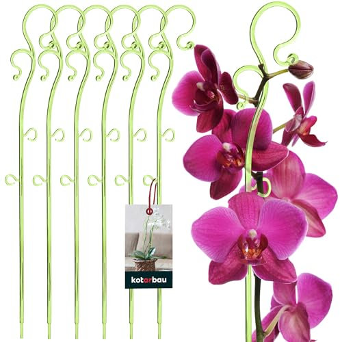 KOTARBAU® 6er Set Pflanzenstütze Grün PVC 39 cm Blumenstütze Rankhilfe Zimmerpflanzen Blumenstütze Garten Orchideenstab Stützstab Pflanzen dekorative Pflanzenhalter Zimmerpflanzen Rankstäbe