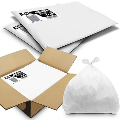 Full Case | 1000 Bags | RE-GEN 45L Essential Range Medium Kitchen, Bathroom Swing Bin Liners White Refuse Sacks | Everyday, Office & Home Use | Quality Rubbish Garbage Bags 330/584 x 762mm