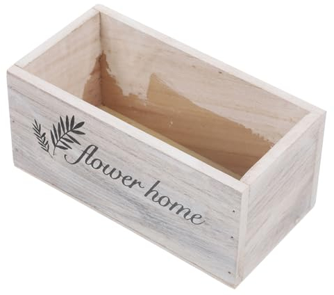 POPETPOP 3st Vintage Blumentopf Aus Holz Fensterbrett Dekoration Topfpflanzen Künstliche Dekoration Kunstpflanzen Pflanzkübel Aus Holzfass Gartentöpfe Aus Holz Weiß Hölzern Kasten