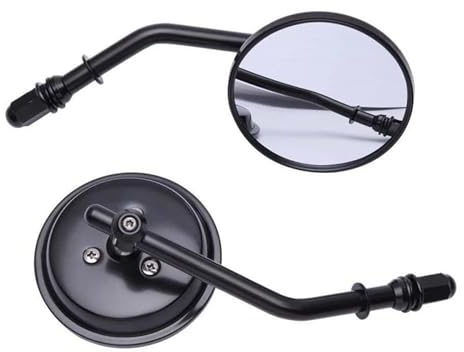 Motorrad Rückspiegel 2Pcs Schwarz Runde Motorrad Rearview Außenspiegel Für Sportster Für Bobber Für Chopper Motorrad Spiegel Motorrad Lenkerendenspiegel (Color : Black)
