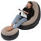 Leapiture Aufblasbarer Stuhl, faltbar, beflocktes PVC, bequem mit Fußhocker, Lounge-Sessel für Outdoor-Camping-Reisen (Braun)