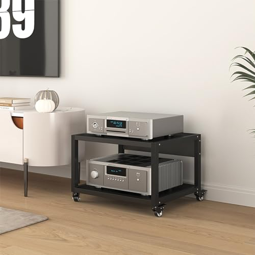 2/3/4/5-Tier Movable Audio Video Components Cabinet, Audio Rack, Media Stand, Corner TV Stand, HiFi Racks and Stands, Audio Rack Cabinet for Living, Gaming and Recording Rooms