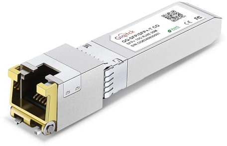 GIQITCK 10GBASE-T SFP+ à RJ45 Transceiver, 1.25G/2.5G/5G/10G SFP+ to RJ45 Module pour Cisco SFP-10G-T-S, Ubiquiti UF-RJ45-10G, Netgear, D-Link, Supermicro, TP-Link, Linksys, jusqu'à 30 mètres
