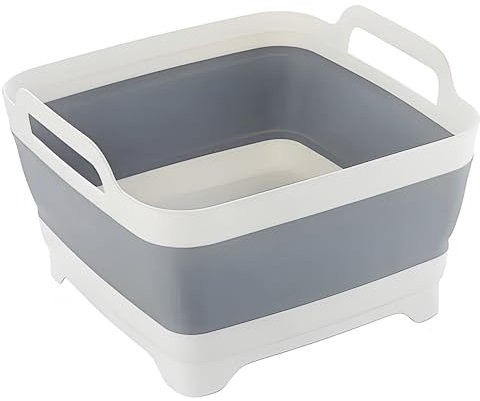 Bricoloco Fregadero Plegable, grande, portátil, 9 litros de capacidad, ideal como fregadero para camper, camping, exterior, para lavar, enjuagar alimentos, porta bebidas (1)
