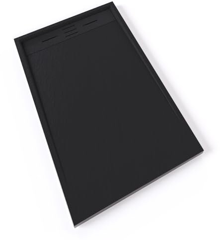 HIEMAL Receveur de douche 70 x 120 cm résine Noir aspect ardoise + bonde incluse - Salle de bain