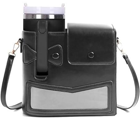 Stanley Cup Purse Outdoor Portable Crossbody Water Cup Storage Bag for Stanley Bag with Strap, Bow-black, L