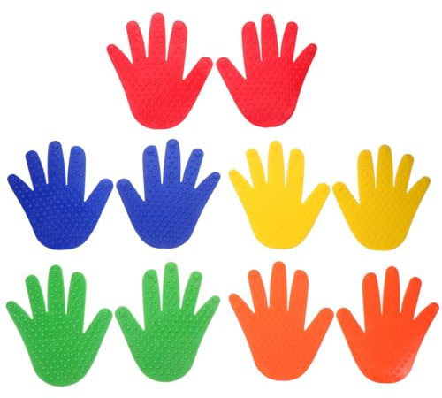 Lot de 5 paires de tapis de massage tactiles pour de mains et de pieds Marquages sensoriels en tissu pour le sol Objets sensoriels Points de tapis pour salle de classe