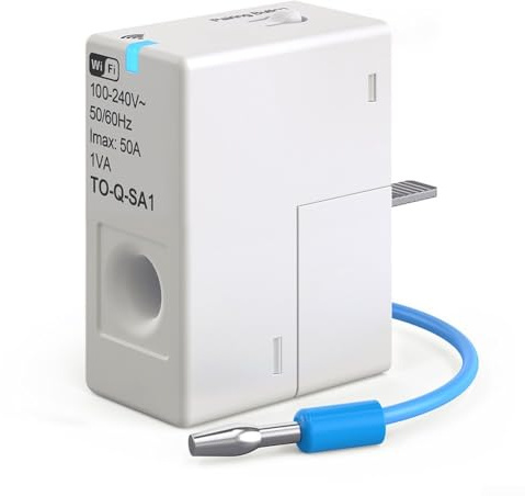 Eawfgtuw Für Tuya Smart WiFi Energiezähler 1-50A Echtzeit-Leistungsüberwachung Induktor AC100-240V Fernbedienung App Alerts Induktive Messung Stromverbrauch