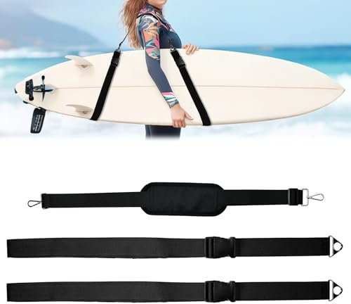 WEFHEF Verstellbares SUP Tragegurt Stand Up Paddle Board Trageriemen mit Spanngurt Kajak Tragegurt Schultergurt für Surfbrett Surfboard Kanu Longboard SUP Transport zubehör Stand Up Paddle Board Trage