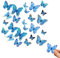 24 Stück Schmetterlinge Deko mit Clip, PVC Schmetterling Dekoration für Fenster, Türen, Frühlings- und Geburtstagsfeiern, Basteln & DIY, Blau (6-12 cm)