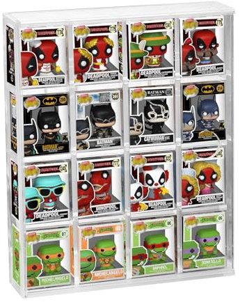 Acrylic Display Case for Funko Bitty Pop, 4-Tiered Clear Wall Mounted or Desktop Dustproof Mini Collectible Toys Figures Display Shelf Case (Clear)