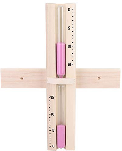 REXVTNS Sauna Timer 15 Minutes | Wooden Hourglass with Pink Sands | Wall - Mounted Sand Timer for Sauna Room/Home Spa | Heat - Tolerant Glass & Wood Design
