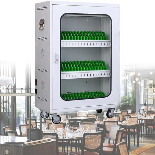 ASumPio Mobile Phone Lock Box with Combination Lock Wall Mounted Charging Station for Cellphones Rechargeable Phones Locker with Wheels Secure Phone Cabinet for Storage,50slots
