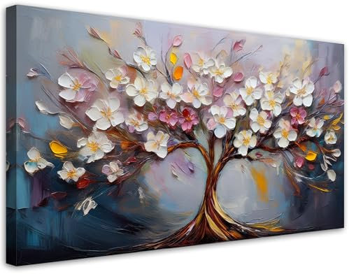 Feeby Bilder - Foto Geschenk - Bunte Abstraktion des Lebensbaums - 120x60 1tlg - Leinwandbilder Wohnzimmer - Wandbild über dem Bett - Bild Schlafzimmer - Aesthetic Zimmer Deko - Modern Pictures