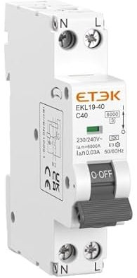 Jadeshay Interruttore Magnetotermico Differenziale 30mA Interruttore RCBO 1 Modulo con Protezione da Sovracorrente 18mm Compatto 1P+N 16A 230V Interruttore Differenziale Tipo A per Uso Domestico