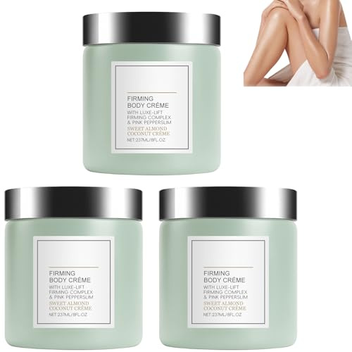 Champagner Lift Körpercreme, Feuchtigkeitsspendende Straffende Körperlotion mit Pflanzlichem Lifting-Komplex, Hautpflege Strafft und Hydriert Trockene Haut an Armen und Beinen (Kokos, 237ml) (3pcs)