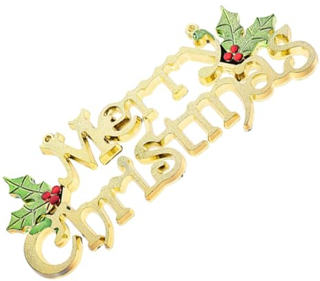 BESPORTBLE Merry Christmas Tree Decorations Gold Letter Hanging Ornament Plastic Christmas Ornaments for Tree Party Festival Decor
