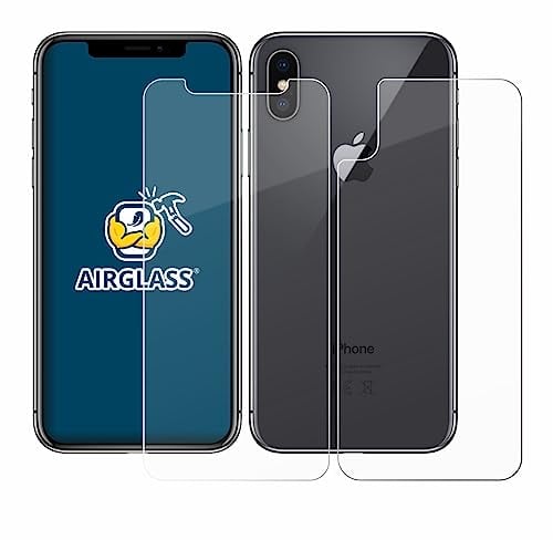 BROTECT Schutzglas für Apple iPhone X/Xs (Vorder + Rückseite) Schutzfolie Made in Germany Panzer Folie Glas Displayschutz [ 9H, Anti-Fingerprint]