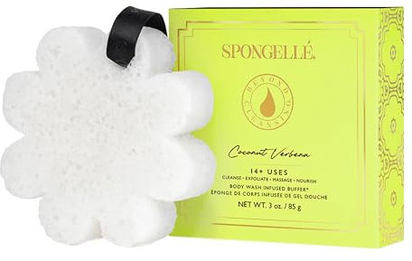 Spongellé Boxed Flower Shower Body Wash Infused Buffer, Coconut Verbena