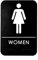 Alpine Industries Braille WC-Schild für Damen, ADA-konform, selbstklebend, Schwarz und Weiß, für Büros, Restaurants und Unternehmen