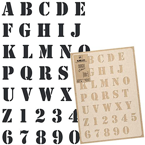 NAKLEO Große Malschablonen 59x95 cm, Buchstaben Ziffern Alphabet Muster, Wiederverwendbare Kunststoff Wandschablone, Dekoration DIY Handwerk, Holz Wand Stoff Stein