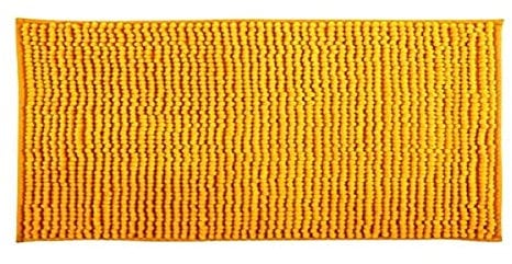 MSV Badteppich Badvorleger Duschvorleger Chenille Hochflor Badematte 40x60 cm – Safran