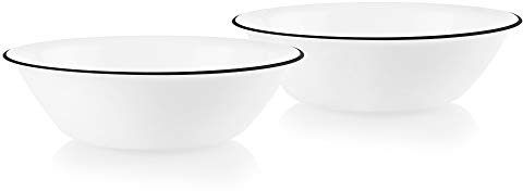 Corelle Style Chip Resistant 2qt (1.9L) Rimmed Bowl Black 2-Pack