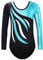 XFGIRLS Gymnastikanzug für Mädchen, langärmelig, glitzernd, glänzend, 183, Schwarz, Blau, 4A