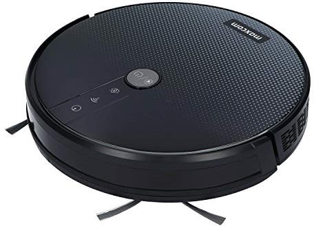 Maxcom Robot Vacuum Cleaner with Mop - Floor Mop and Vacuum Simultaneously, Robotic Vacuum Cleaner with 1800pa Strong Suction - Connect with Remote Control, APP, Alexa Devices - MH11 Black Pearl