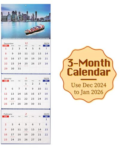 Trycooling Wandkalender 2021 – 3-Monats-großer Wandkalender (gefaltet in einem Monat), vertikaler Kalender, November 2020 – April 2022, perfekt zum Organisieren und Planen (Stil 1)