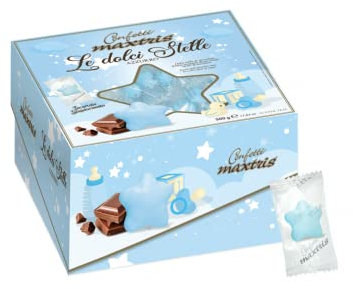 CONFETTI MAXTRIS Vassoio 500 gr LE DOLCI STELLE CELESTE incartate