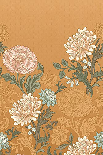 Rasch Tapeten 552263 - Fototapete mit Blüten Motiv in unterschiedlichen Farben auf Gelbem Hintergrund mit ebener Struktur - 3,00 m x 2,00 m (L x B)