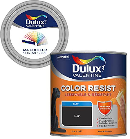 Ma Couleur Sur-Mesure par Dulux Valentine – Peinture Intérieure Murs, Plafonds, Boiseries - Palette Sens, Pièce à Vivre Mat, Noir, 0,5 L