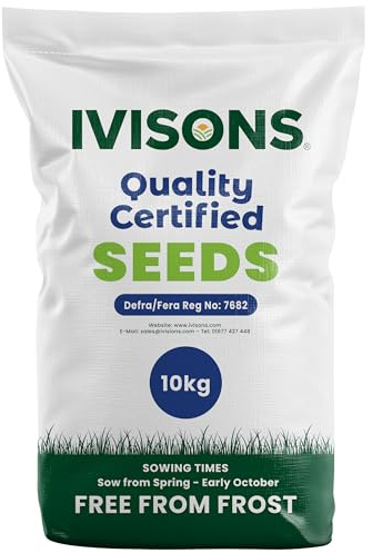 Grassias Shade & Sunshine Grass Seed | Premium Mix for Shady Areas | Produces a Lush Dense Green Lawn | Low Maintenance Slow Grow Quick to Establish Blend | Covers 200 m2 (10kg)