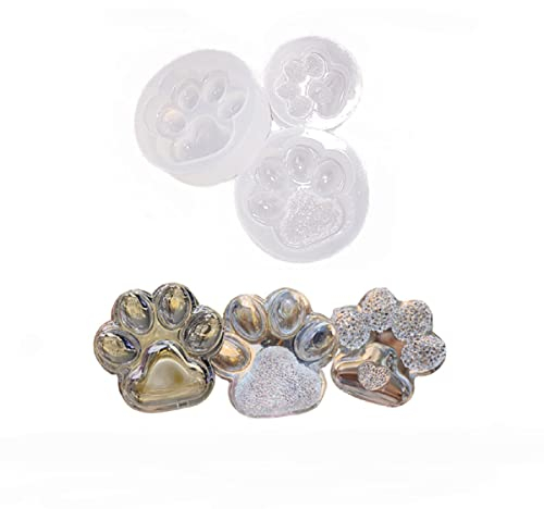 Xidmold 3 Pcs Pet Paw Resin Shaker Molds Silicone Moulds Quicksand Casting Molds, Keyring Tray Epoxy Resin Mould Jewelry Molds for Pendant Decoration Craft, DIY Jewellery Making Supplies