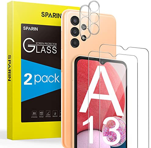 SPARIN Schutzfolie für Samsung Galaxy A13 4G und Galaxy A13 5G, 2+2 Stück Kameraschutz und Displayschutzfolie, mit Kamera Schutzfolie