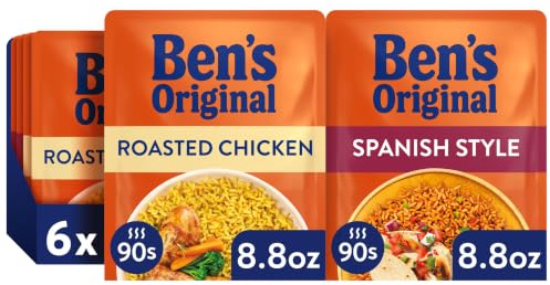 BEN'S ORIGINAL Ready Rice - Lote de 6 bolsas de 250 ml para cena, diseño de pollo asado y arroz
